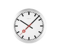 NE-3999ST Horloge murale Dia. 35 Cm, ??Aluminium Brossé, 'Station'