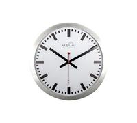 NE-3999STRC Horloge murale Dia. 35 cm, aluminium, blanc, 'Station' contrôlée par radio (DCF)
