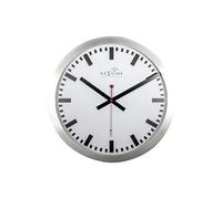 NE-3999STRC Horloge murale Dia. 35 cm, aluminium, blanc, 'Station' contrôlée par radio (DCF)