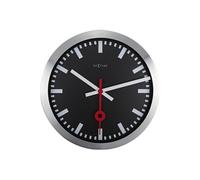 NE-3999STZW Horloge murale Dia. 35 Cm, ??Aluminium Brossé, 'Station'