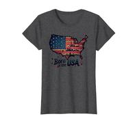 Né aux États-Unis T-Shirt, Femme, Chiné Foncé, XXL