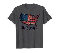 Né aux États-Unis T-Shirt, Homme, Chiné Foncé, 6XL