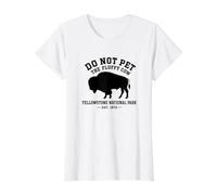 Ne caressez Pas Les Vaches duveteuses Bison Yellowstone National Park T-Shirt Graphique avec Valeur, Femme, Blanc, S