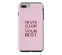 Ne cessez jamais de Faire de Votre Mieux Motivation Magenta Coque pour iPhone 7 Plus/8 Plus