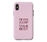 Ne cessez jamais de Faire de Votre Mieux Motivation Magenta Coque pour iPhone X/XS