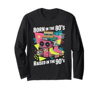 Né dans les années 80 élevé dans les années 90 Vintage Retro 90s Kid Manche Longue