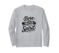 Né de l'eau et de l'esprit fidèle baptême chrétien Manche Longue