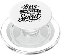 Né de l'eau et de l'esprit fidèle baptême chrétien PopSockets PopGrip pour MagSafe