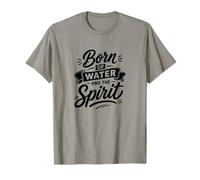 Né de l'eau et de l'esprit fidèle baptême chrétien T-Shirt