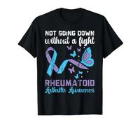 Ne descend Pas sans Lutter Contre la polyarthrite rhumatoïde T-Shirt Graphique avec Valeur, Homme, Noir, XL