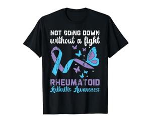 Ne descend Pas sans Lutter Contre la polyarthrite rhumatoïde T-Shirt Graphique avec Valeur, Homme, Noir, M