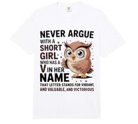 Ne discutez jamais avec Une Petite Fille Qui a Un Joli Motif de Hibou en Forme de « V » Comfort Colors Adult Heavyweight T-Shirt