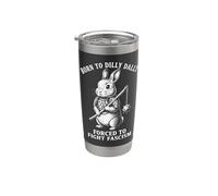 Né d'une fille de Dilly Dally contrainte de combattre le fascisme | Warrior Rabbit Gobelet isotherme en acier inoxydable double paroi