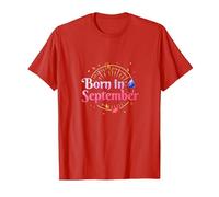 Né en Septembre : fête d'anniversaire d'automne T-Shirt, Homme, Rouge, S