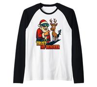 Ne Fais Pas Confiance à la Conspiration des Rennes Père Noël Manche Raglan