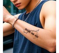 Ne faites confiance à personne ! Tatouage temporaire à base de plantes avec des éclairs et du texte en anglais. Résistant à l'eau et tient 2 semaines. Faux tatouages.(2pcs)
