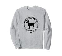 Ne Faites jamais Confiance à Quelqu'un Qui n'aime Pas Les Chiens Sweatshirt, Unisexe pour Adultes, Gris Chiné, XXL