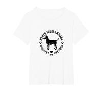 Ne Faites jamais Confiance à Quelqu'un Qui n'aime Pas Les Chiens T-Shirt, Femme Grandes Tailles, Blanc, 3X