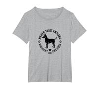Ne Faites jamais Confiance à Quelqu'un Qui n'aime Pas Les Chiens T-Shirt, Femme Grandes Tailles, Gris Chiné, 4X