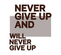 ne jamais abandonner et n'abandonnerai jamais la typographie du slogan Stickers muraux 42x45.8cm Culture du tatouage Café