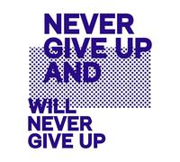 ne jamais abandonner et n'abandonnerai jamais la typographie du slogan Stickers muraux en vinyle 42x45.8cm Décoration de carrosserie Bleu foncé