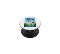 Ne jamais abandonner Le Design motivant pour Les Amateurs de Grenouilles PopSockets PopGrip Adhésif