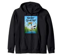 Ne jamais abandonner Le Design motivant pour Les Amateurs de Grenouilles Sweat à Capuche