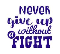 ne jamais abandonner sans se battre citations inspirantes Stickers muraux en vinyle 67.2x71.8cm Embellissement mural Bleu foncé