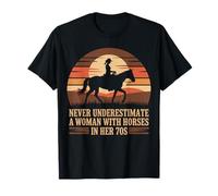 Ne jamais Oublier Une Femme avec des Chevaux dans Ses années 70 T-Shirt