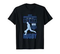 Ne jamais sous-estimer Un Vieux Joueur de Rugby T-Shirt Graphique avec Valeur