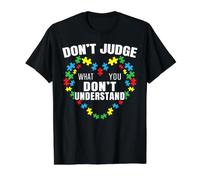 Ne jugez Pas ce Que Vous ne comprenez Pas la Sensibilisation à l'Autisme T-Shirt Graphique avec Valeur, Homme, Noir, XL
