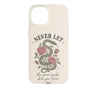 Ne Laissez jamais Le même Serpent Vous Mordre Deux Fois Serpent Rose Coque pour iPhone 15