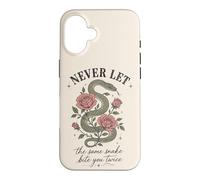 Ne Laissez jamais Le même Serpent Vous Mordre Deux Fois Serpent Rose Coque pour iPhone 16