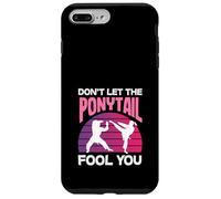 Ne Laissez Pas la Queue de Cheval Vous Tromper Karaté Girl Kick Art Martial Coque pour iPhone 7 Plus/8 Plus