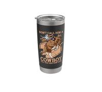 Ne le traitez pas de cowboy Horses Bronc Rider Bareback Rider Gobelet isotherme en acier inoxydable double paroi