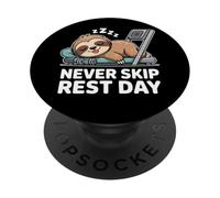 Ne manquez jamais Une journée de Repos, Une séance d'entraînement Amusante et paresseuse PopSockets PopGrip Adhésif