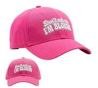 Ne Me Demandez Pas Je suis Blonde Casquette de Baseball Rose Ajustable, Chapeaux de Broderie Gag drôle Vintage pour Hommes Femmes