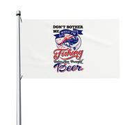 Ne Me Dérange Pas Pendant Que Je Pêche, À Moins Que Tu N'Aies Apporté De La Bière. Drapeau De Jardin Avec Œillets Drapeaux De Jardin Drôle Garden Flag Pour Porche Extérieure Patio 90X150Cm