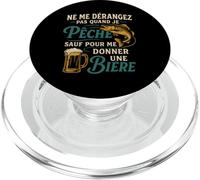 Ne Me Dérangez Je Pêche Me Donner Une Bière Pêcheur PopSockets PopGrip pour MagSafe