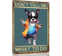 Ne Me Dis Pas Quoi Faire - Terrier Affiche Tin Sign D’Art Suspendu Metal Tin Sign Personnalisé Plaque Publicitaire Pour Cuisine Club Farm 20X30 Cm