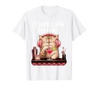 Ne me Parlez Pas Cat Cocktail Art de l'humour Sarcastique T-Shirt Graphique avec Valeur, Homme, Blanc, S