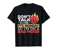 Ne me Parlez Pas C'est Lundi Donc Je suis de Mauvaise Humeur Lundi T-Shirt Graphique avec Valeur, Homme, Noir, XL