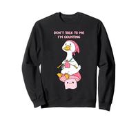 Ne me Parlez Pas, Je Compte Funny Goose Knitting Sweatshirt