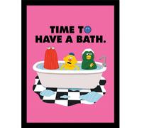 Ne me serrez pas dans vos bras, j'ai peur - Poster encadré "L'heure du bain" PM8814 (40 cm x 30 cm) (Rose/Noir)