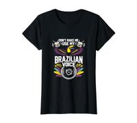 Ne m'obligez Pas à Utiliser ma Voix brésilienne - Funny Brazil Pride T-Shirt Graphique avec Valeur, Femme, Noir, S