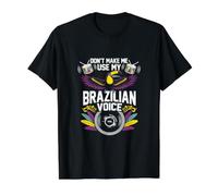 Ne m'obligez Pas à Utiliser ma Voix brésilienne - Funny Brazil Pride T-Shirt Graphique avec Valeur, Homme, Noir, XL