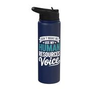 Ne m'obligez pas à utiliser ma voix en matière de ressources humaines Stainless Steel Insulated Water Bottle