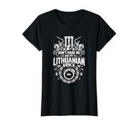 Ne m'obligez Pas à Utiliser ma Voix lituanienne Funny Lithuania Pride T-Shirt Graphique avec Valeur, Femme, Noir, S