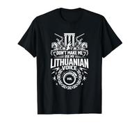 Ne m'obligez Pas à Utiliser ma Voix lituanienne Funny Lithuania Pride T-Shirt Graphique avec Valeur, Homme, Noir, S