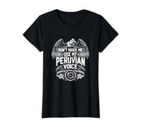 Ne m'obligez Pas à Utiliser ma Voix péruvienne - Funny Peru Pride T-Shirt Graphique avec Valeur, Femme, Noir, M